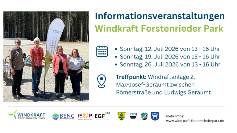Infostände Windkraft Forstenrieder Park im Juli 2026