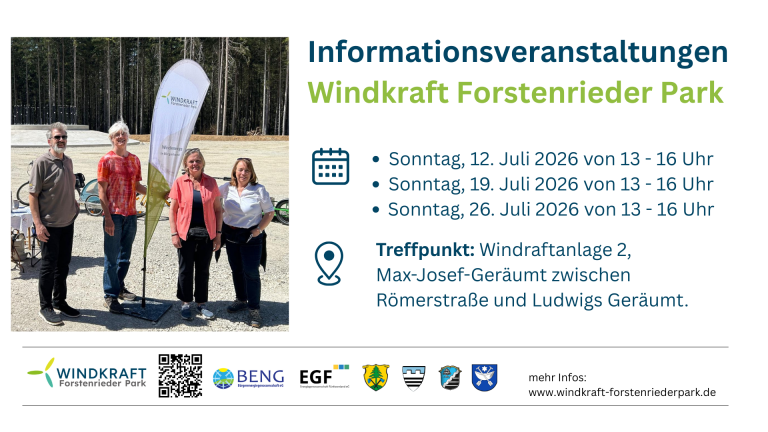 Infostände Windkraft Forstenrieder Park im Juli 2026